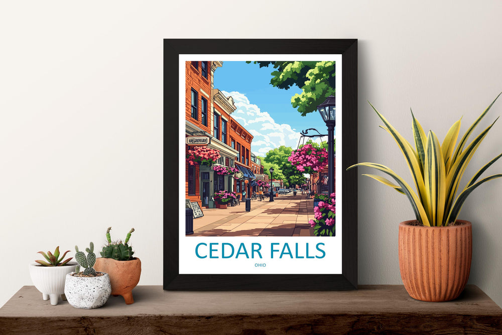 Cedar Falls Travel Print Cedar Falls Wall Decor Ohio Cedar Falls Art Cedar Falls Wall Art Ohio Poster Gift Cedar Falls Poster Ohio Travel