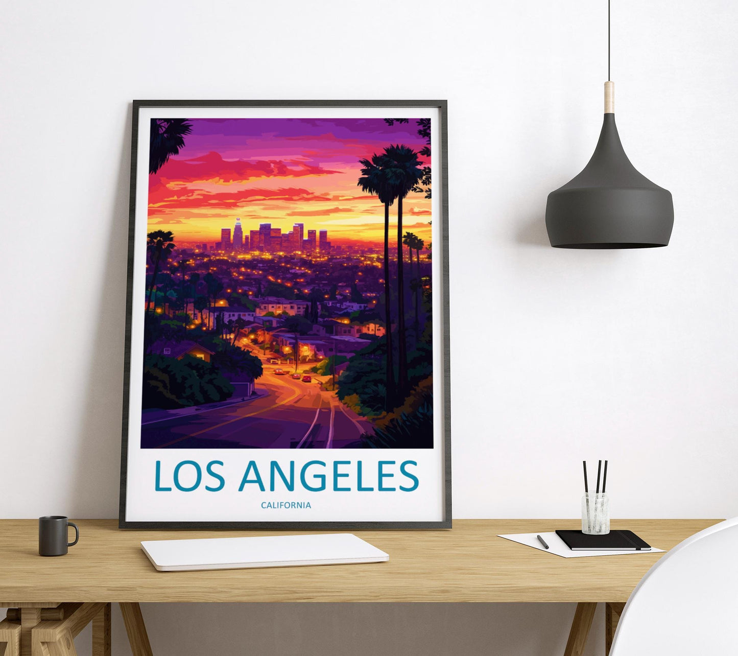 Los Angeles Travel Print Wall Art Los Angeles Wall Hanging Home Décor Los Angeles Gift Art Lovers California Art Lover Gift Los Angeles Deco