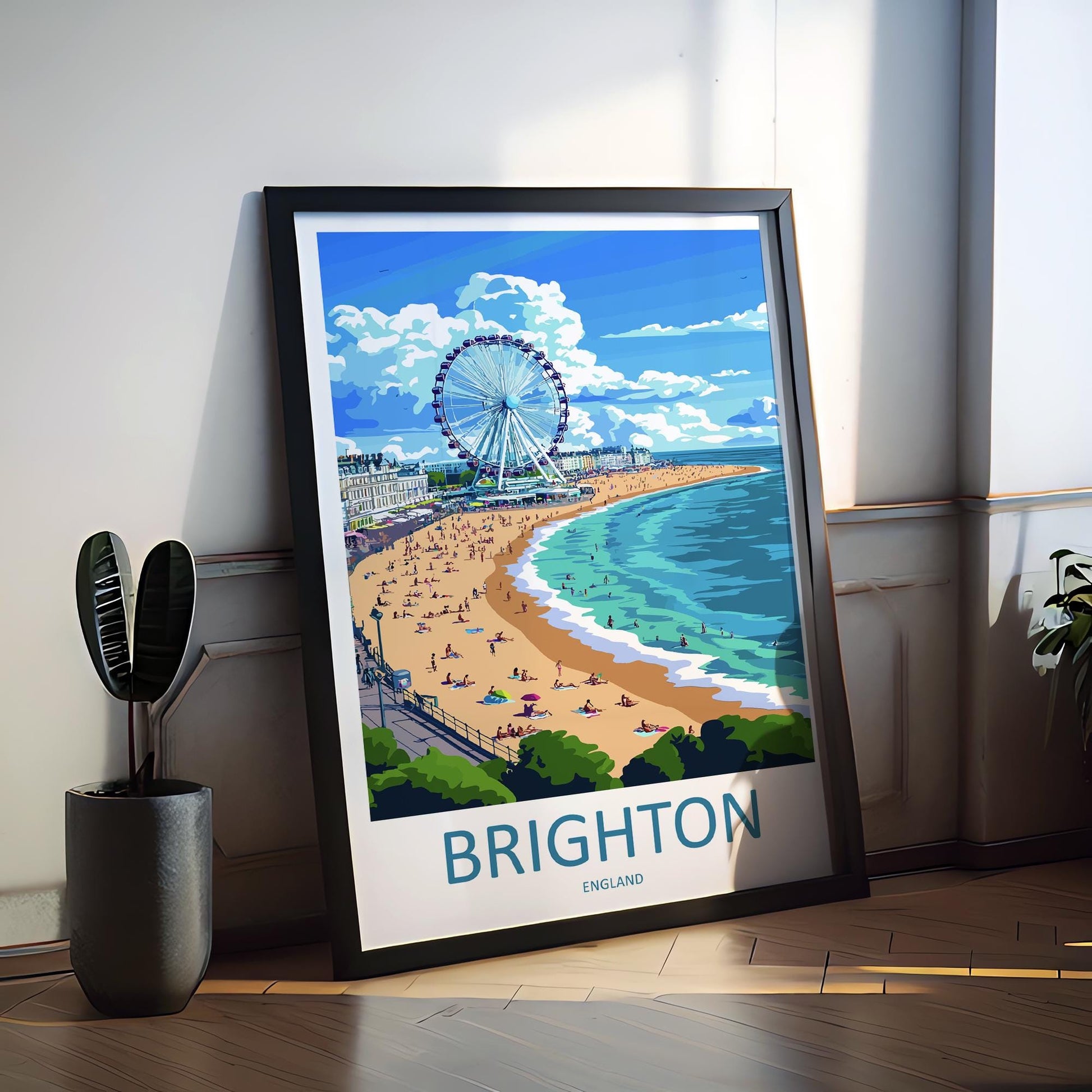 Brighton Travel Print Wall Art Brighton Wall Hanging Home Decoration Brighton Gift Art Lovers Wall Art Print Art Brighton Travel Poster