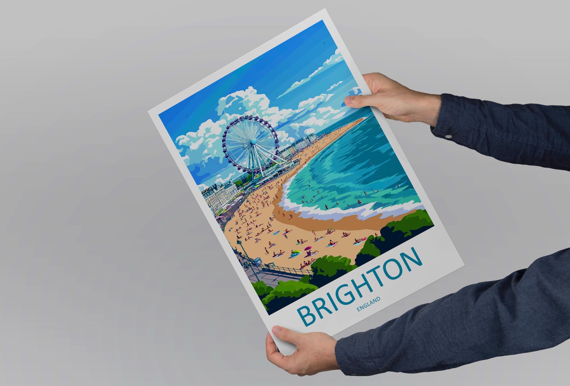 Brighton Travel Print Wall Art Brighton Wall Hanging Home Decoration Brighton Gift Art Lovers Wall Art Print Art Brighton Travel Poster