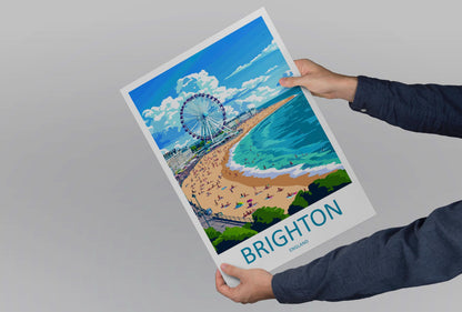 Brighton Travel Print Wall Art Brighton Wall Hanging Home Decoration Brighton Gift Art Lovers Wall Art Print Art Brighton Travel Poster