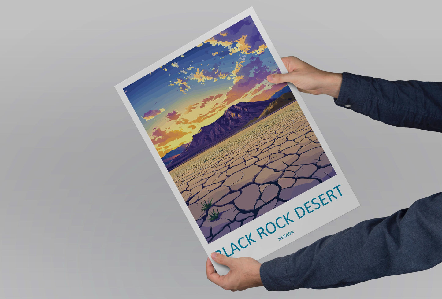 Black Rock Desert Travel Print Black Rock Desert Wall Decor Nevada Black Rock Desert Art Black Rock Desert Wall Art Nevada Poster Desert