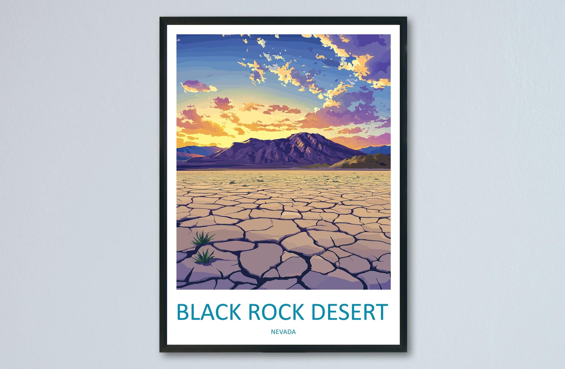 Black Rock Desert Travel Print Black Rock Desert Wall Decor Nevada Black Rock Desert Art Black Rock Desert Wall Art Nevada Poster Desert