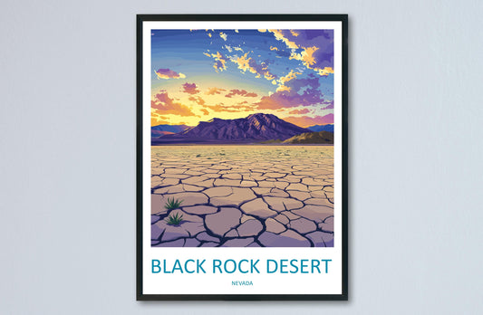 Black Rock Desert Travel Print Black Rock Desert Wall Decor Nevada Black Rock Desert Art Black Rock Desert Wall Art Nevada Poster Desert