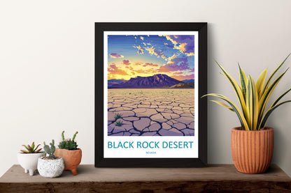 Black Rock Desert Travel Print Black Rock Desert Wall Decor Nevada Black Rock Desert Art Black Rock Desert Wall Art Nevada Poster Desert