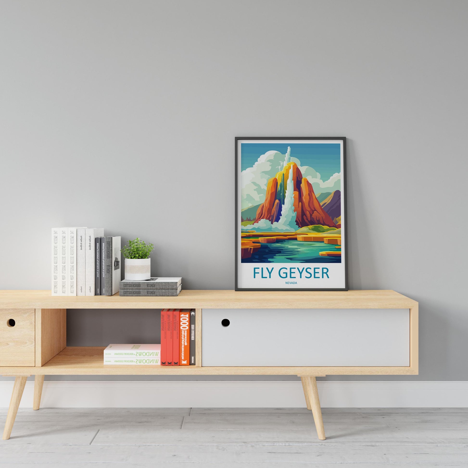 Fly Geyser Travel Print Fly Geyser Wall Decor Nevada Fly Geyser Art Fly Geyser Wall Art Nevada Poster Gift for Geothermal Wonder Lovers