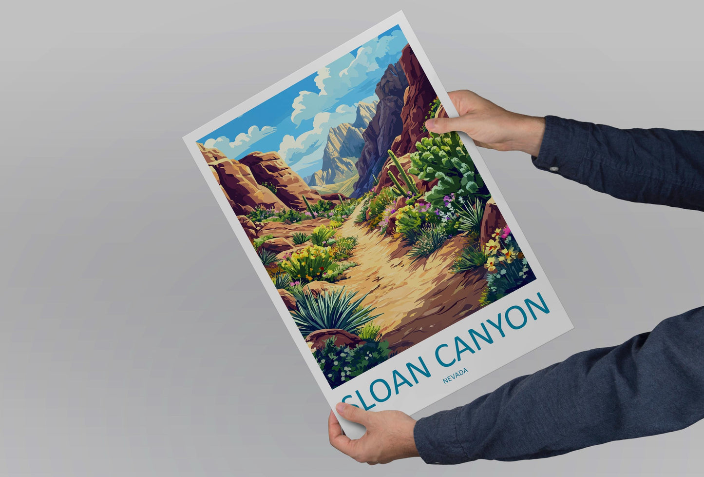 Sloan Canyon Travel Print Sloan Canyon Wall Decor Nevada Sloan Canyon Art Sloan Canyon Wall Art Nevada Poster Gift Sloan Canyon Nevada Print