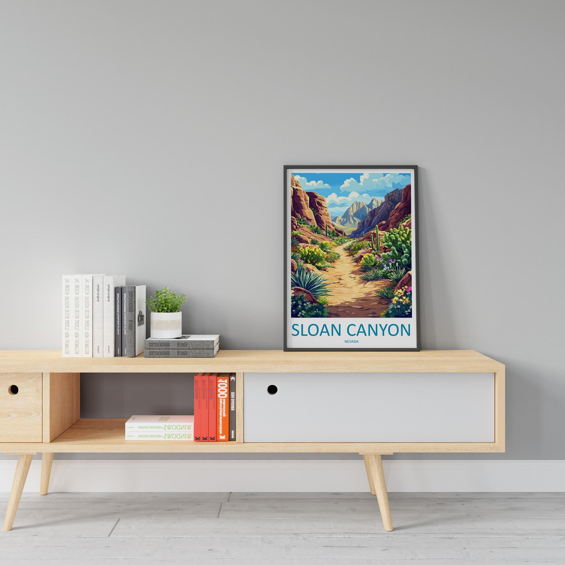 Sloan Canyon Travel Print Sloan Canyon Wall Decor Nevada Sloan Canyon Art Sloan Canyon Wall Art Nevada Poster Gift Sloan Canyon Nevada Print