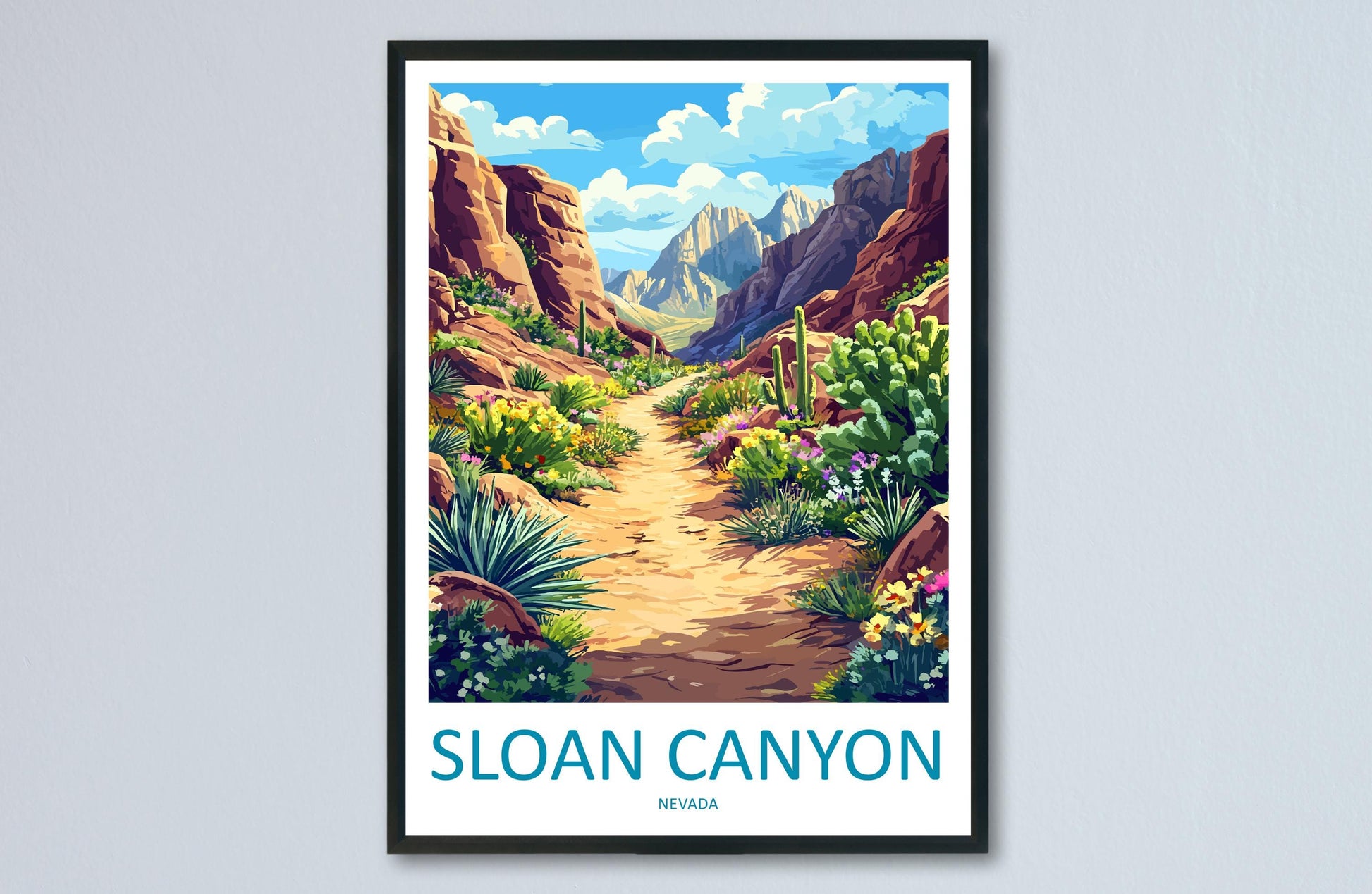 Sloan Canyon Travel Print Sloan Canyon Wall Decor Nevada Sloan Canyon Art Sloan Canyon Wall Art Nevada Poster Gift Sloan Canyon Nevada Print