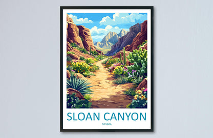 Sloan Canyon Travel Print Sloan Canyon Wall Decor Nevada Sloan Canyon Art Sloan Canyon Wall Art Nevada Poster Gift Sloan Canyon Nevada Print