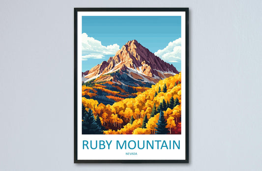 Ruby Mountain Travel Print Ruby Mountain Wall Decor Nevada Ruby Mountain Art Ruby Mountain Wall Art Nevada Poster Gift Ruby Mountain Art