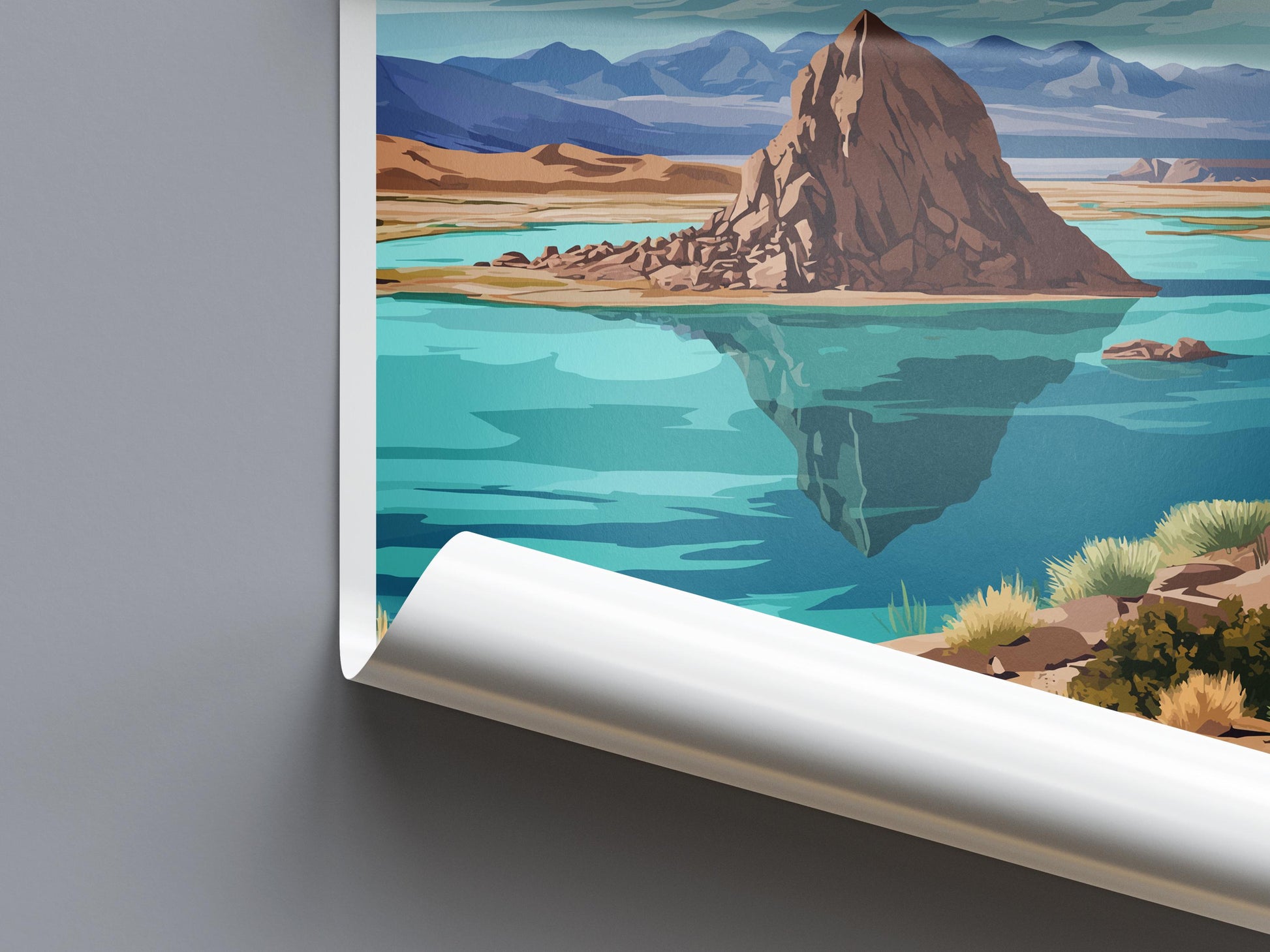 Pyramid Lake Travel Print Pyramid Lake Wall Decor Nevada Pyramid Lake Art Pyramid Lake Wall Art Nevada Poster Gift Pyramid Lake Wall Art