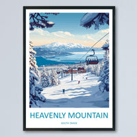 Heavenly Mountain Travel Print Heavenly Wall Decor South Tahoe Heavenly Art Heavenly Wall Art South Tahoe Poster Gift for Skiers Heavenly Mt