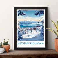 Heavenly Mountain Travel Print Heavenly Wall Decor South Tahoe Heavenly Art Heavenly Wall Art South Tahoe Poster Gift for Skiers Heavenly Mt