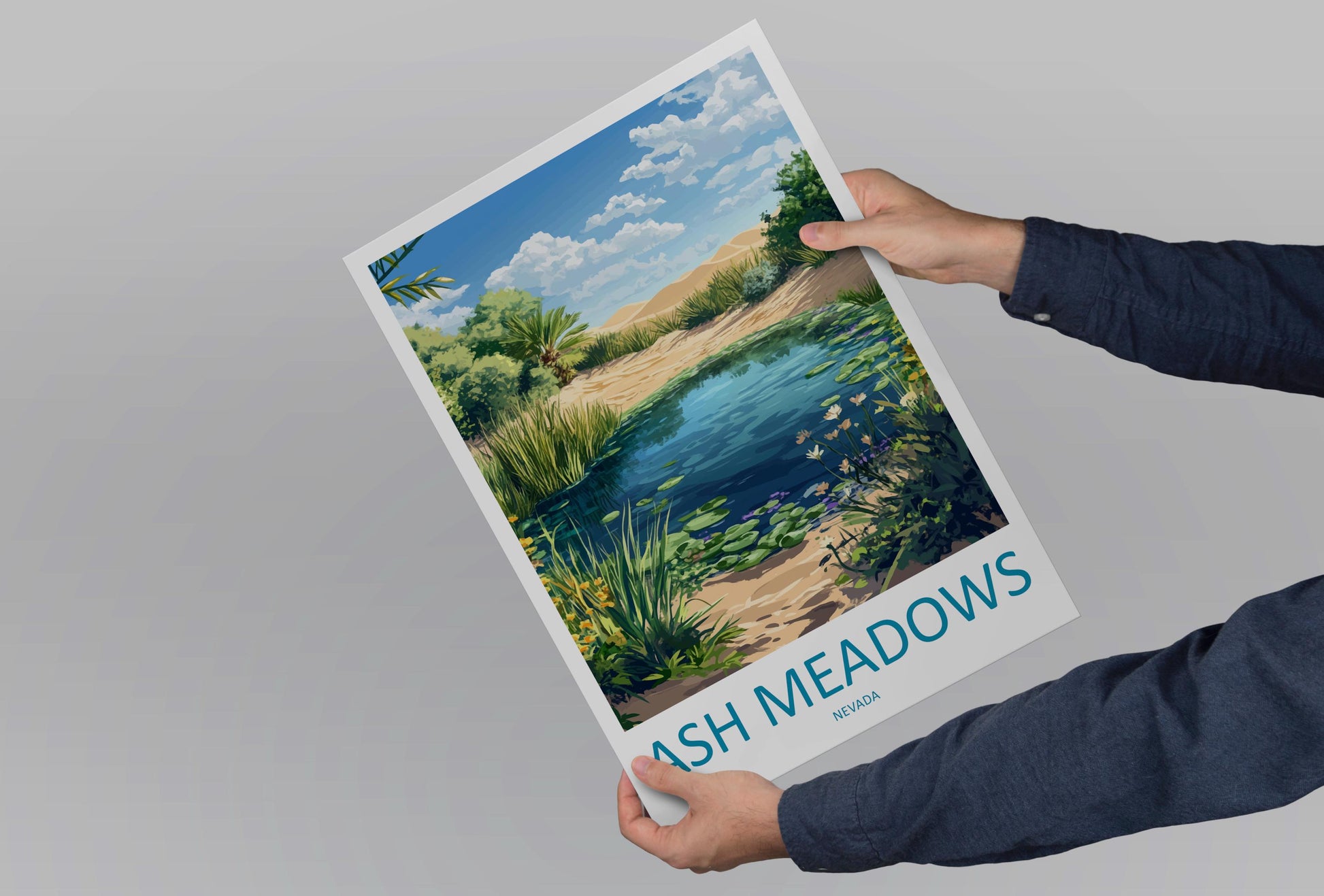 Ash Meadows Travel Print Ash Meadows Wall Decor Nevada Ash Meadows Art Ash Meadows Wall Art Nevada Poster Gift Ash Meadows Art Nevada Poster