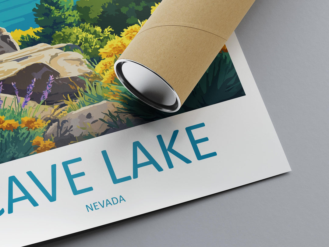 Cave Lake Travel Print Cave Lake Wall Decor Nevada Cave Lake Art Cave Lake Wall Art Nevada Poster Gift Cave Lake Park Art Cave Lake Poster