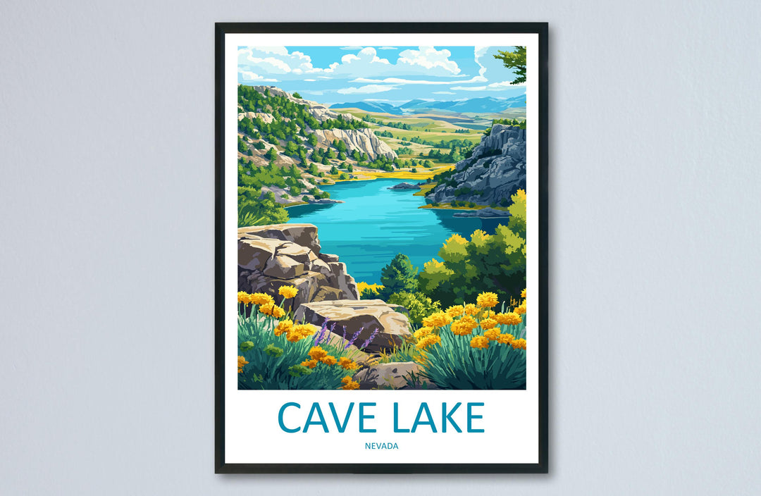 Cave Lake Travel Print Cave Lake Wall Decor Nevada Cave Lake Art Cave Lake Wall Art Nevada Poster Gift Cave Lake Park Art Cave Lake Poster