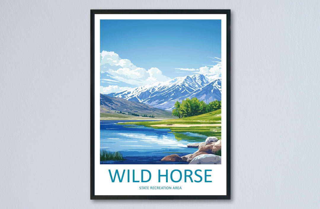 Wild Horse Travel Print Wild Horse Wall Decor Nevada Wild Horse Art Wild Horse Wall Art Nevada Poster Gift Wild Horse Park Art