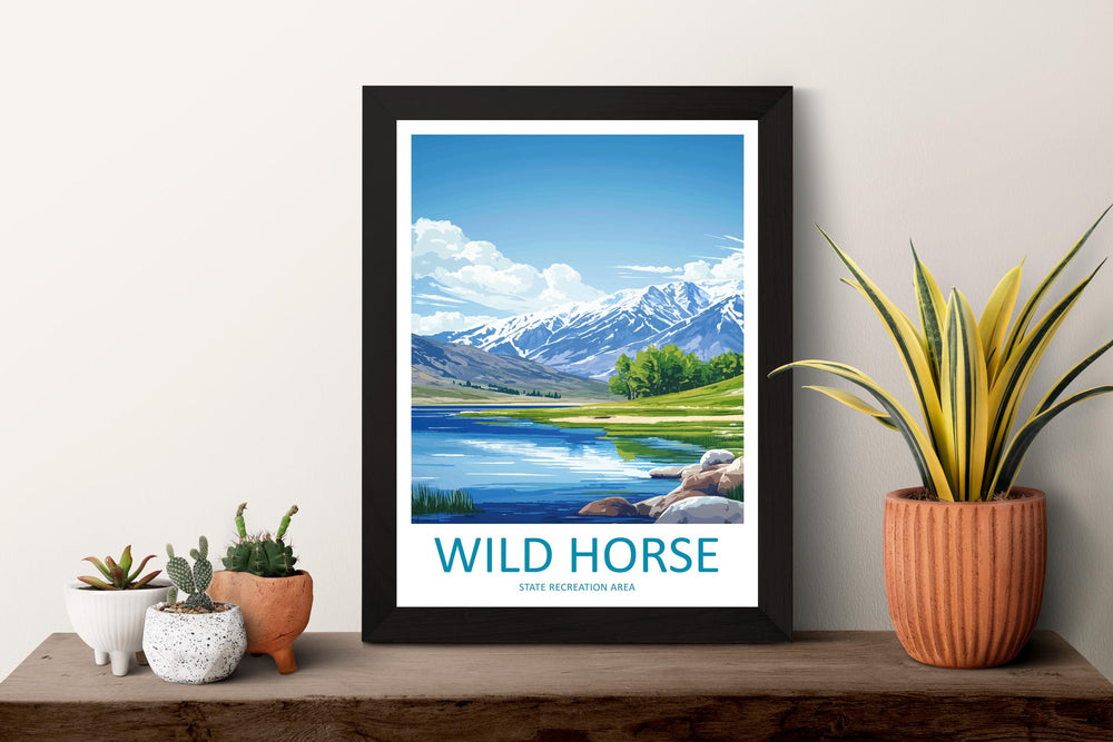 Wild Horse Travel Print Wild Horse Wall Decor Nevada Wild Horse Art Wild Horse Wall Art Nevada Poster Gift Wild Horse Park Art