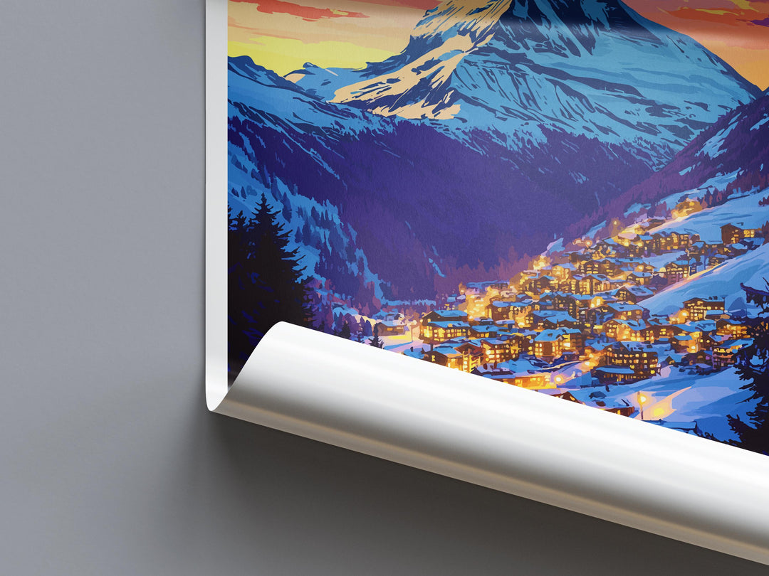 Zermatt Travel Print Wall Art Zermatt Wall Hanging Home Décor Zermatt Gift Art Lovers Ski Art Lover Gift Zermatt Print Skiing Zermatt Art