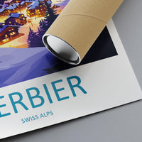 Verbier Travel Print Wall Art Verbier Wall Hanging Home Décor Verbier Gift Art Lovers Ski Art Lover Gift Verbier Print Skiing Art Poster
