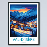 Val d'Isère Travel Print Wall Art Val d'Isère Wall Hanging Home Décor Val d'Isère Gift Art Lovers Ski Art Lover Gift Val d'Isère Print Ski