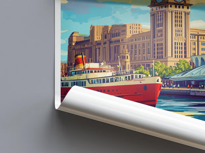 Liverpool Travel Print Wall Art Liverpool Wall Hanging Home Décor Liverpool Gift Art Lovers England Art Lover Gift Liverpool Travel Art Gift