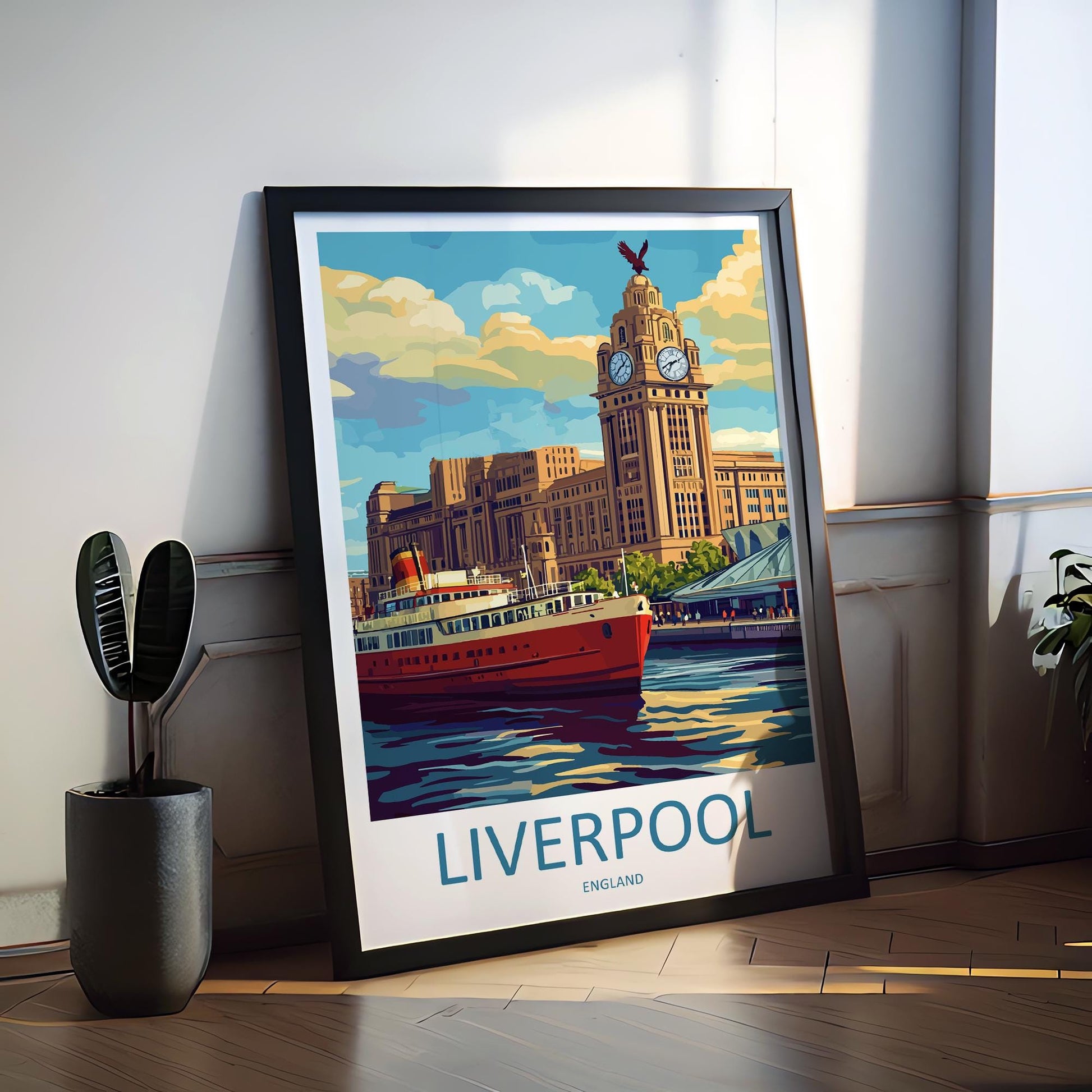 Liverpool Travel Print Wall Art Liverpool Wall Hanging Home Décor Liverpool Gift Art Lovers England Art Lover Gift Liverpool Travel Art Gift