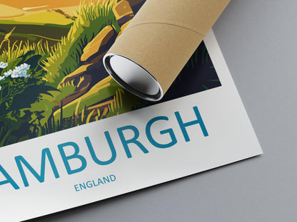 Bamburgh Castle Travel Print Wall Art Bamburgh Castle Wall Hanging Home Décor Bamburgh Castle Gift Art Lovers England Art Lover Gift