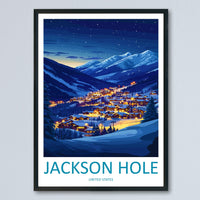Jackson Hole Travel Print Wall Art Jackson Hole Wall Hanging Home Décor Jackson Hole Gift Art Lovers Ski Art Lover Gift Jackson Hole Print