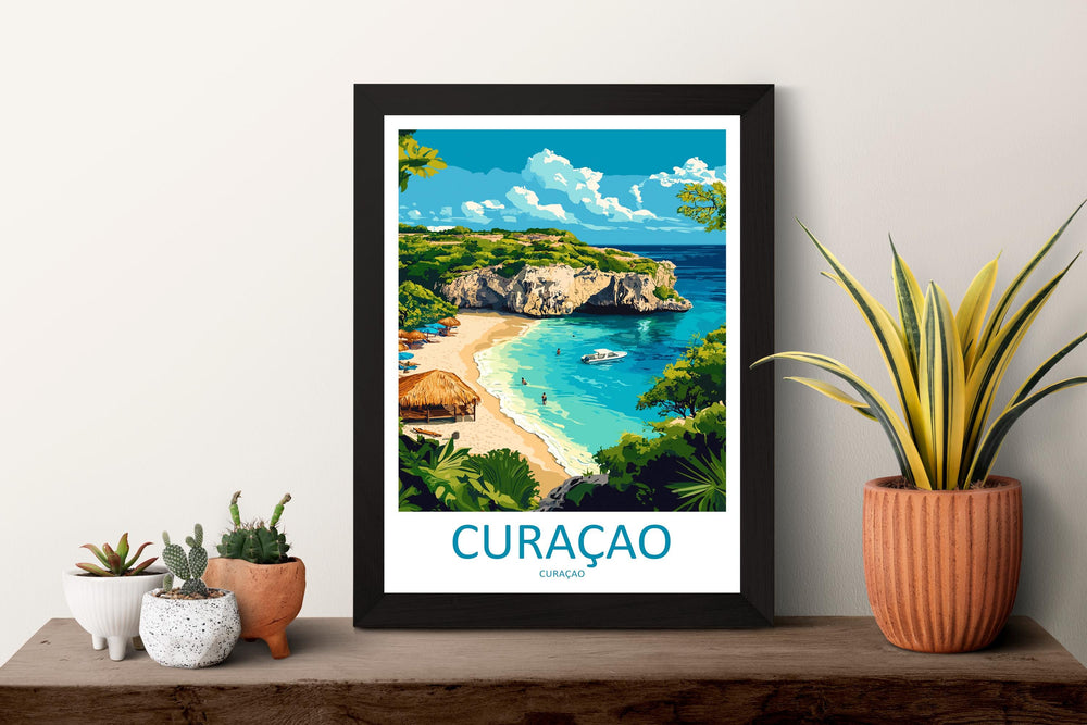 Curaçao Travel Print Wall Art Curaçao Wall Hanging Home Décor Curaçao Gift Art Lovers Wall Art Caribbean Travel Print Poster Gift