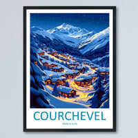 Courchevel Travel Print Wall Art Courchevel Wall Hanging Home Décor Courchevel Gift Art Lovers Ski Art Lover Gift Courchevel Print Skiing