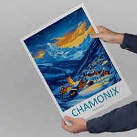 Chamonix Travel Print Wall Art Chamonix Wall Hanging Home Décor Chamonix Gift Art Lovers Ski Art Lover Gift Chamonix Print Skiing Artwork