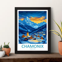 Chamonix Travel Print Wall Art Chamonix Wall Hanging Home Décor Chamonix Gift Art Lovers Ski Art Lover Gift Chamonix Print Skiing Artwork