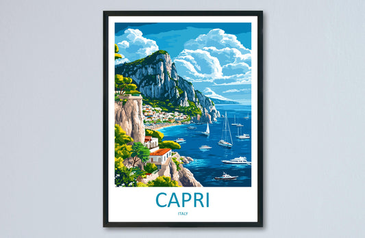 Capri Travel Print Wall Art Capri Travel Gift Wall Hanging Art Decor