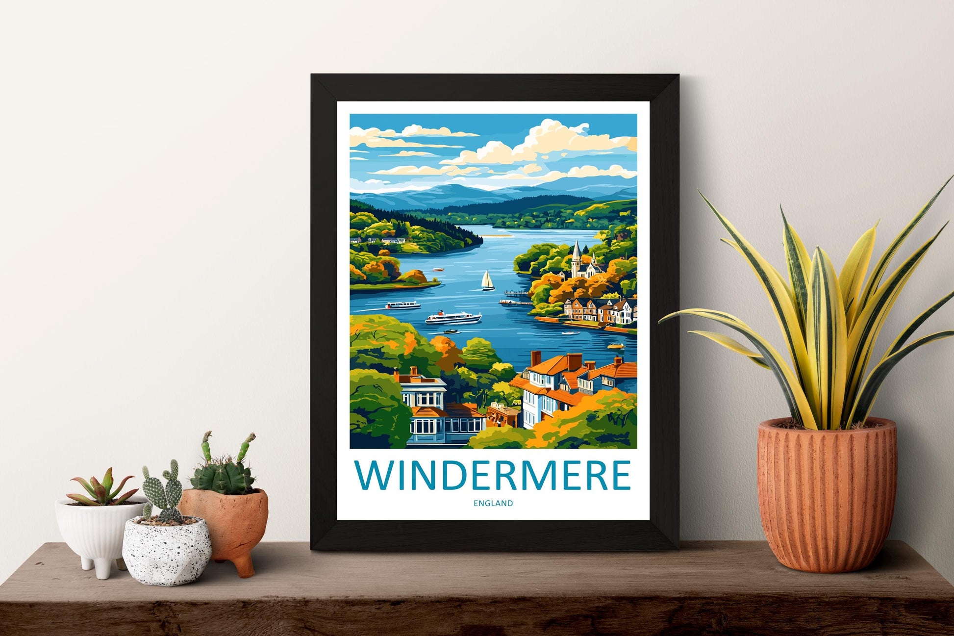 Windermere Travel Print Wall Art Windermere Wall Hanging Home Décor Windermere Gift Art Lovers England Art Lover Gift Windermere Souvenir
