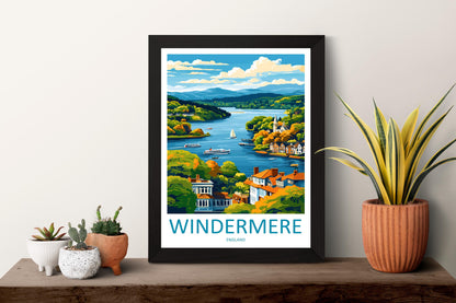 Windermere Travel Print Wall Art Windermere Wall Hanging Home Décor Windermere Gift Art Lovers England Art Lover Gift Windermere Souvenir