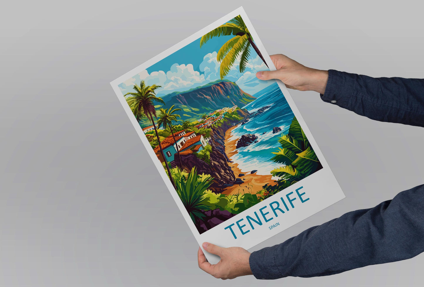 Tenerife Travel Print Wall Art Tenerife Wall Hanging Home Décor Tenerife Gift Art Lovers Spain Art Lover Gift Tenerife Print Spain Wall Art