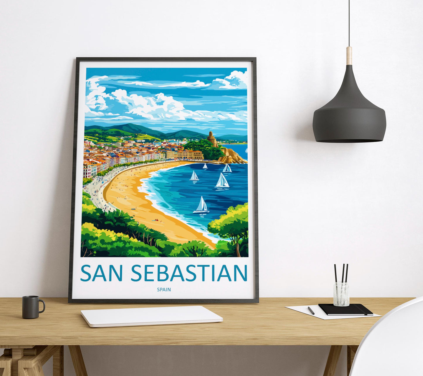 San Sebastian Travel Print Wall Art San Sebastian Wall Hanging Home Décor San Sebastian Gift Art Lovers Spain Art Lover Gift San Sebastian