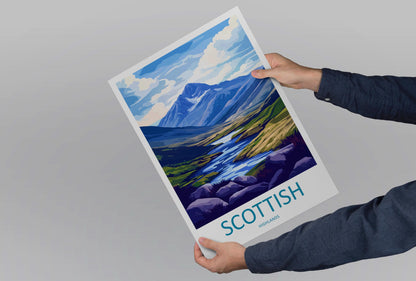 Scottish Highlands Travel Print Highlands Home Décor Scottish Highlands Art Print Highlands Wall Print For Scottish Gift For Scotland Wall