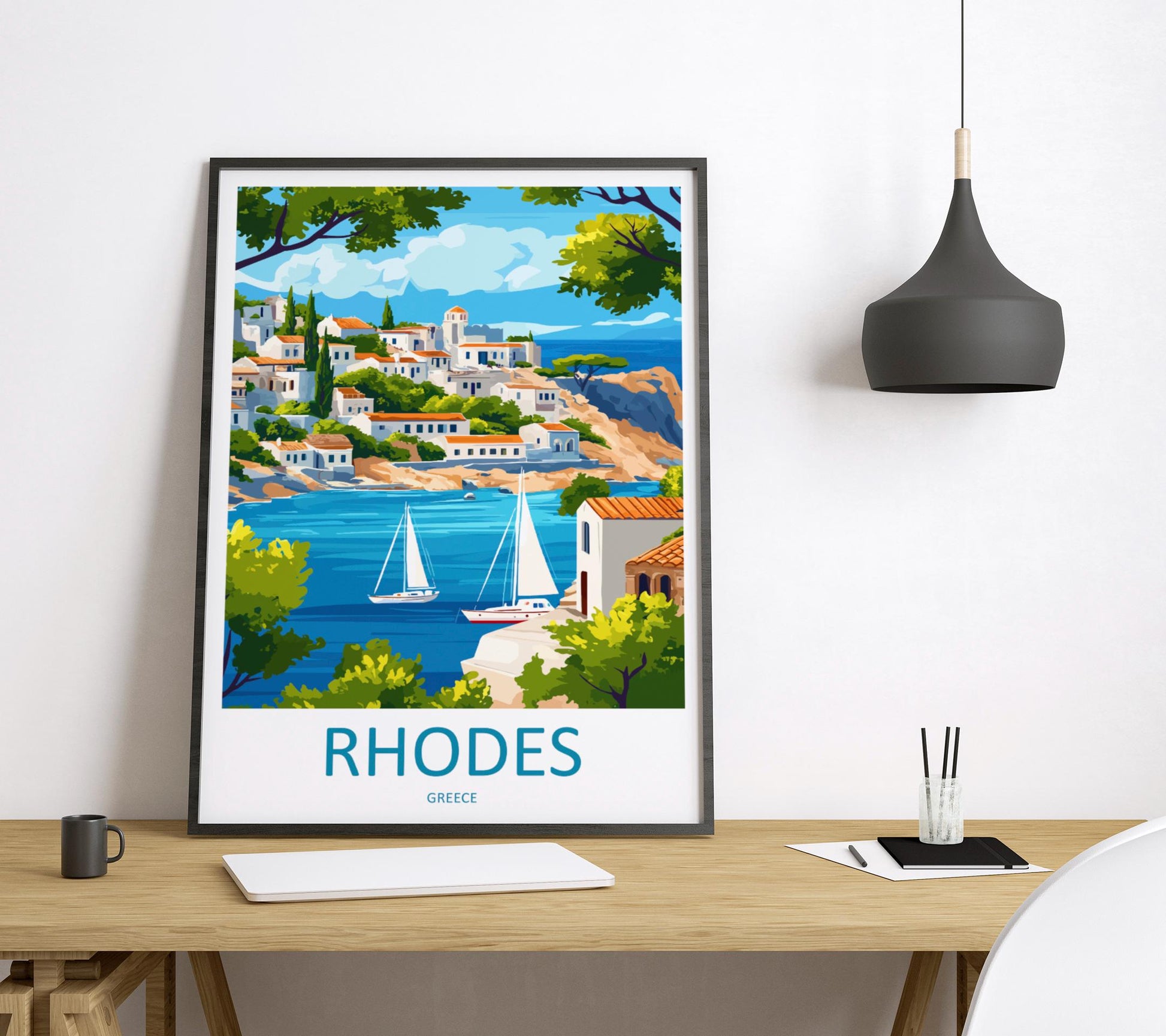 Rhodes Travel Print Wall Art Rhodes Greece Wall Hanging Home Decoration Rhodes Gift Art Lovers Wall Art Print Rhodes Greece Wall Poster Art