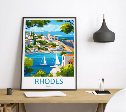 Rhodes Travel Print Wall Art Rhodes Greece Wall Hanging Home Decoration Rhodes Gift Art Lovers Wall Art Print Rhodes Greece Wall Poster Art
