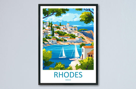 Rhodes Travel Print Wall Art Rhodes Greece Wall Hanging Home Decoration Rhodes Gift Art Lovers Wall Art Print Rhodes Greece Wall Poster Art