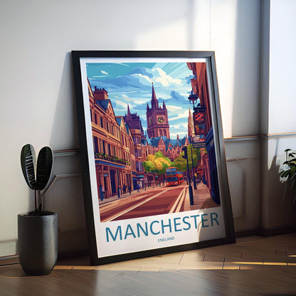 Manchester Travel Print Wall Art Manchester Wall Hanging Home Décor Manchester Gift Art Lovers England Art Lover Gift Manchester Travel Art