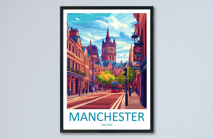 Manchester Travel Print Wall Art Manchester Wall Hanging Home Décor Manchester Gift Art Lovers England Art Lover Gift Manchester Travel Art