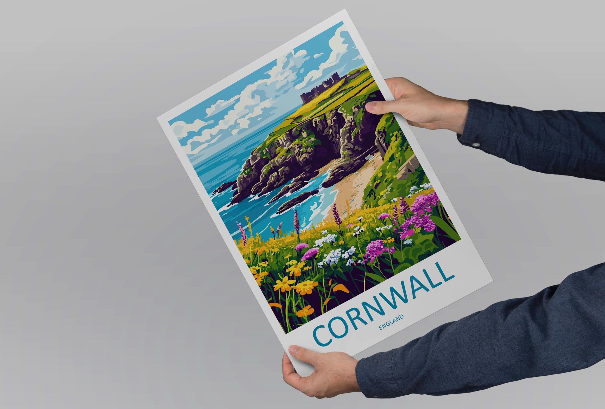 Cornwall Travel Print Wall Art Cornwall Wall Hanging Home Decoration Cornwall Gift Art Lovers Wall Art Print Art Cornwall Print Cornwall Art