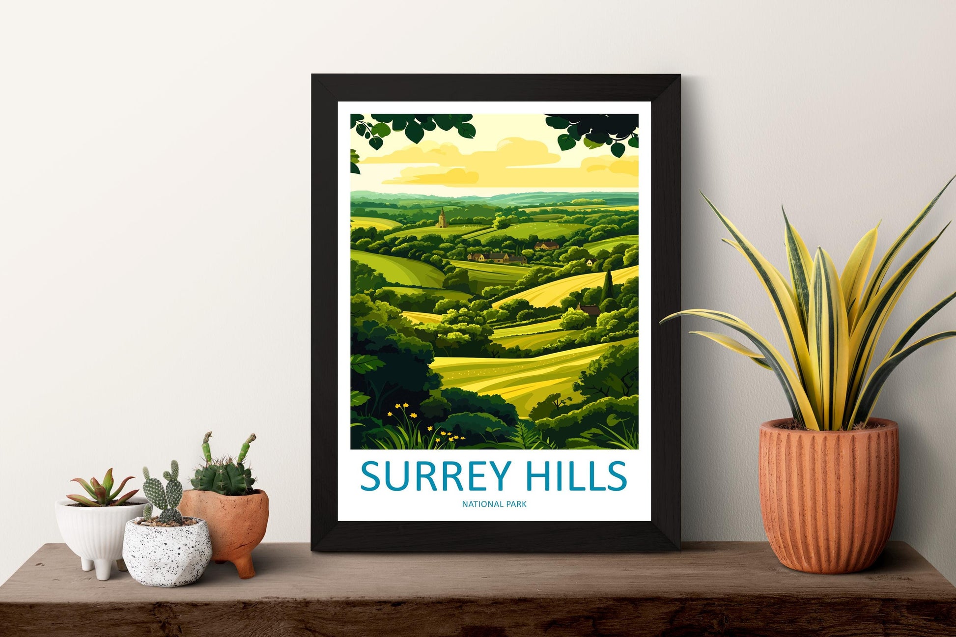 Surrey Hills Travel Print Wall Art Surrey Hills Wall Hanging Home Decoration Surrey Hills Gift Art Lovers Wall Art Print Art Surrey Hills
