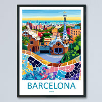 Barcelona Travel Print Wall Art Barcelona Wall Hanging Home Décor Barcelona Gift Art Lovers Spain Art Lover Gift Barcelona Print Spain Art