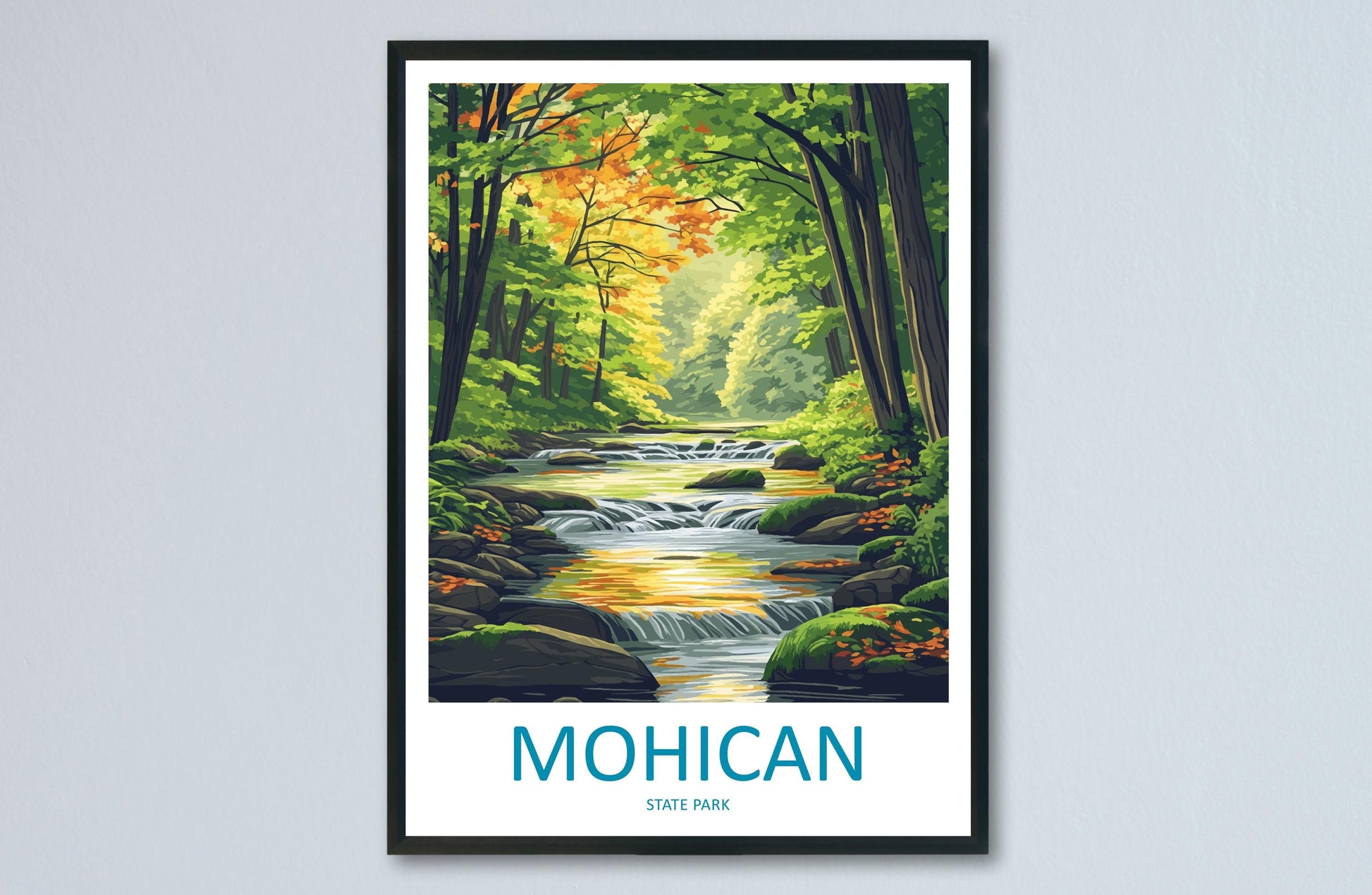 Mohican State Park Travel Print Mohican Wall Decor Ohio Mohican Art Mohican Wall Art Ohio Poster Gift for Nature and Adventure Lovers