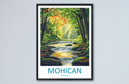 Mohican State Park Travel Print Mohican Wall Decor Ohio Mohican Art Mohican Wall Art Ohio Poster Gift for Nature and Adventure Lovers